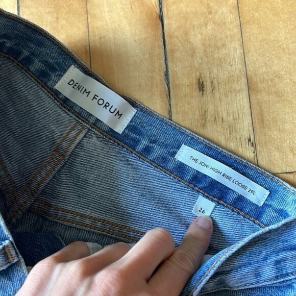 Aritzia Denim Forum The Joni High Rise Loose Straight Leg Distressed Jean - Picture 7 of 11